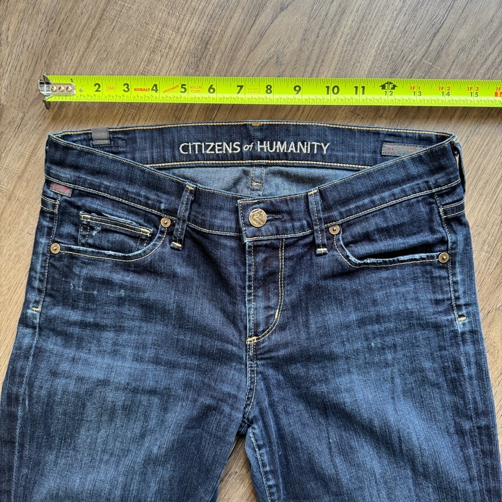 Citizens of Humanity Dark Blue Low Rise Straight Leg Jeans - Size 27 - Picture 5 of 16
